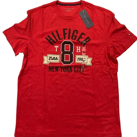Tommy Hilfiger Men's Short Sleeve Red NYC T-shirt - Picture 1 of 4